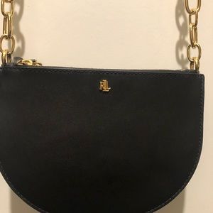 NWOT Ralph Lauren Black Leather Crossbody Purse